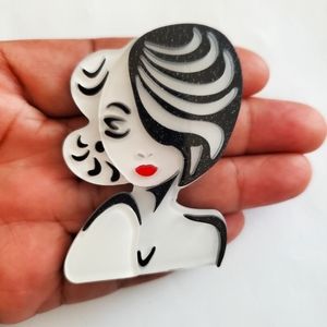 Vintage Acrylic layered brooch